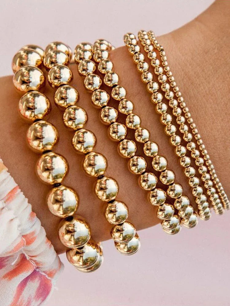 Vintage Minimalist Handmade Beaded Bracelet Set, 7 Pcs/Set