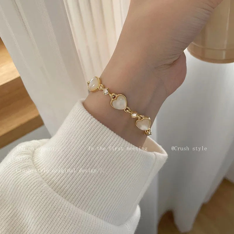 ChooseMe Handmade Sparkling Zircon Flower Alloy Bracelet