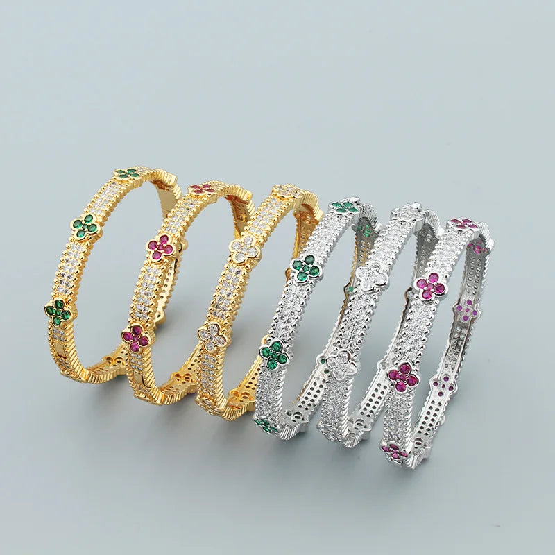 Fashion Luxury Lucky Geometry Cubic Ziron Engagement Bridal Bracelet Finger Ring copper Classic Lady Gift