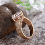 Gorgeous Solitaire Zirconia Bridal Wedding Rings Gold Color Engagement Party Brilliant Women Jewelry Anillos De Mujer Кольцо