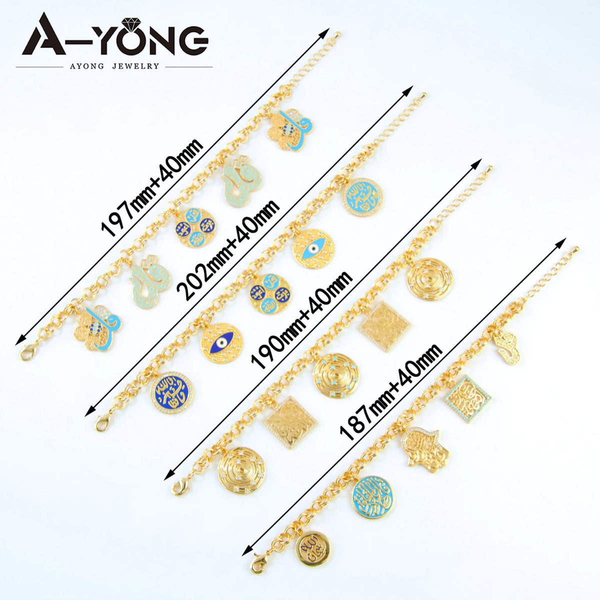 Fashion Arabic Dubai Gold-Color Charm Bracelet