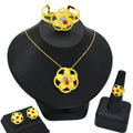 ANIID Nigeria Butterfly Cystal Jewelry Sets For Lady Wedding Ethiopian 24K Gold Color Necklace And Earing Jewellery Dubai Gift