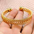 Dubai Charm 24k Gold Plated Bangles For Baby Child Arabic Bridal African Indian Bracelet Nigerian Wedding Hand Jewelry