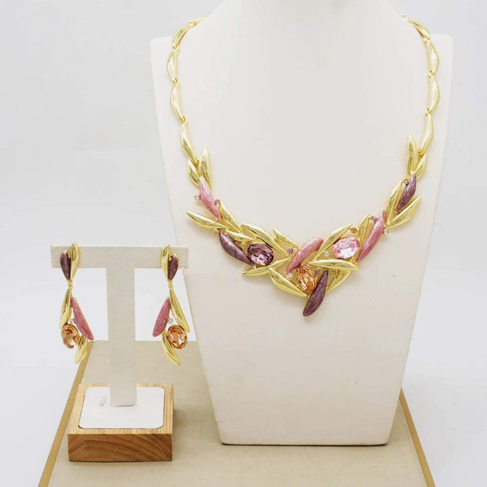 Brazilian Flower Italian Style Jewelry Set