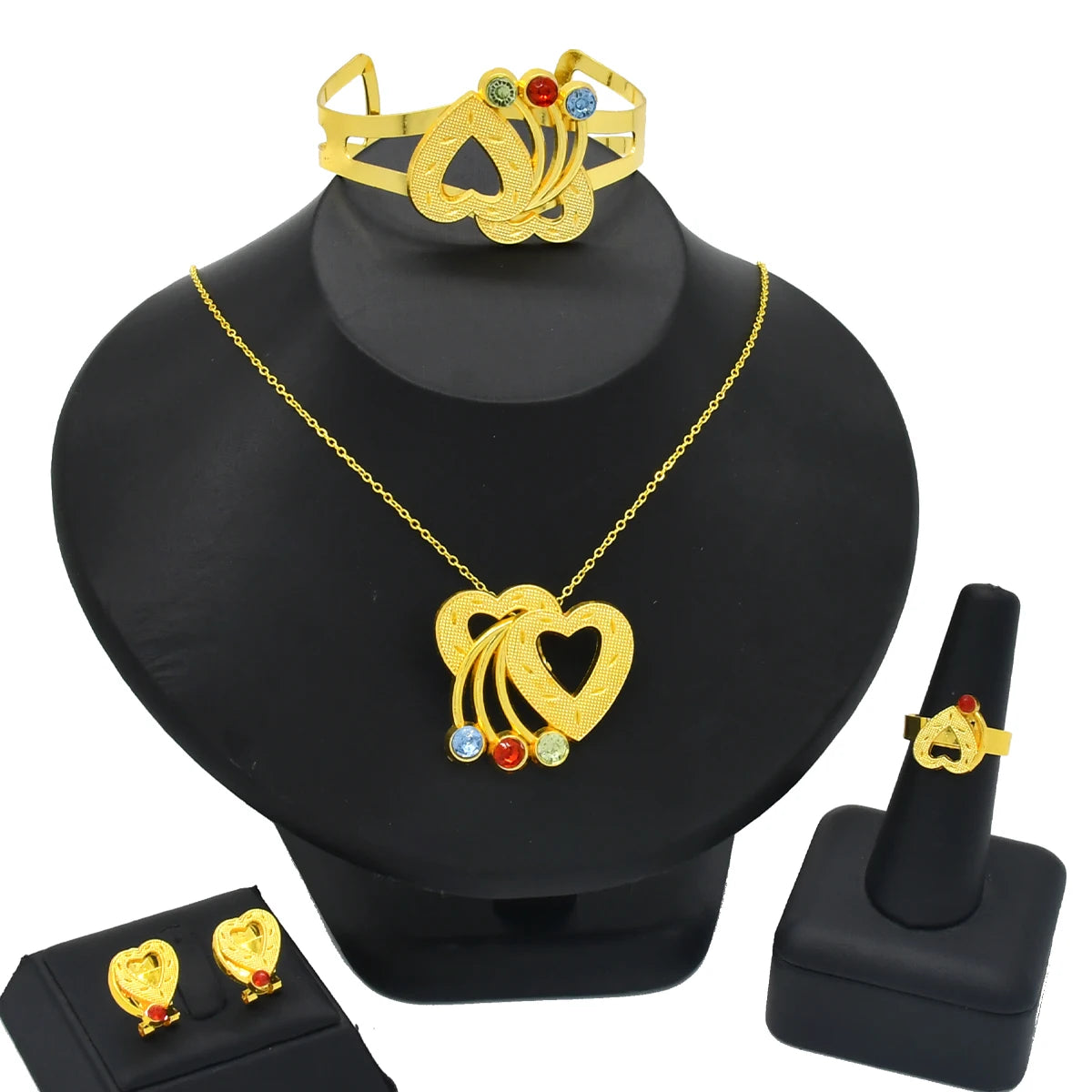 ANIID Nigeria Butterfly Cystal Jewelry Sets For Lady Wedding Ethiopian 24K Gold Color Necklace And Earing Jewellery Dubai Gift