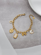 Bracelet jonc minimaliste rétro en acier inoxydable avec pendentif étoile turquoise