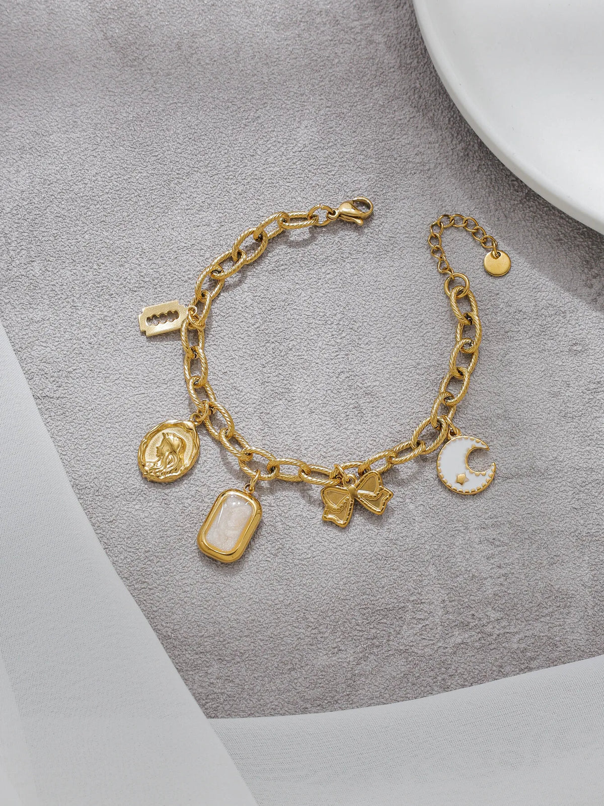Bracelet jonc minimaliste rétro en acier inoxydable avec pendentif étoile turquoise