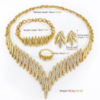 Fashion Jewelry Sets Gold Color Necklace And Earrings For Women 4 Pieces Jewelry Set