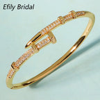 Efily Bridal Classic Stainless Steel Elegant Nail Bangle