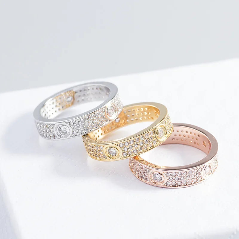 Luxurious Copper Zircon Bracelets Set Women Crystal Pendant Statement Ring Lady Fashion Jewelry