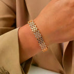 Gold Plated Copper Brass Materials Watch Bracelet Multi Choose Zircon Bracelet With Chain