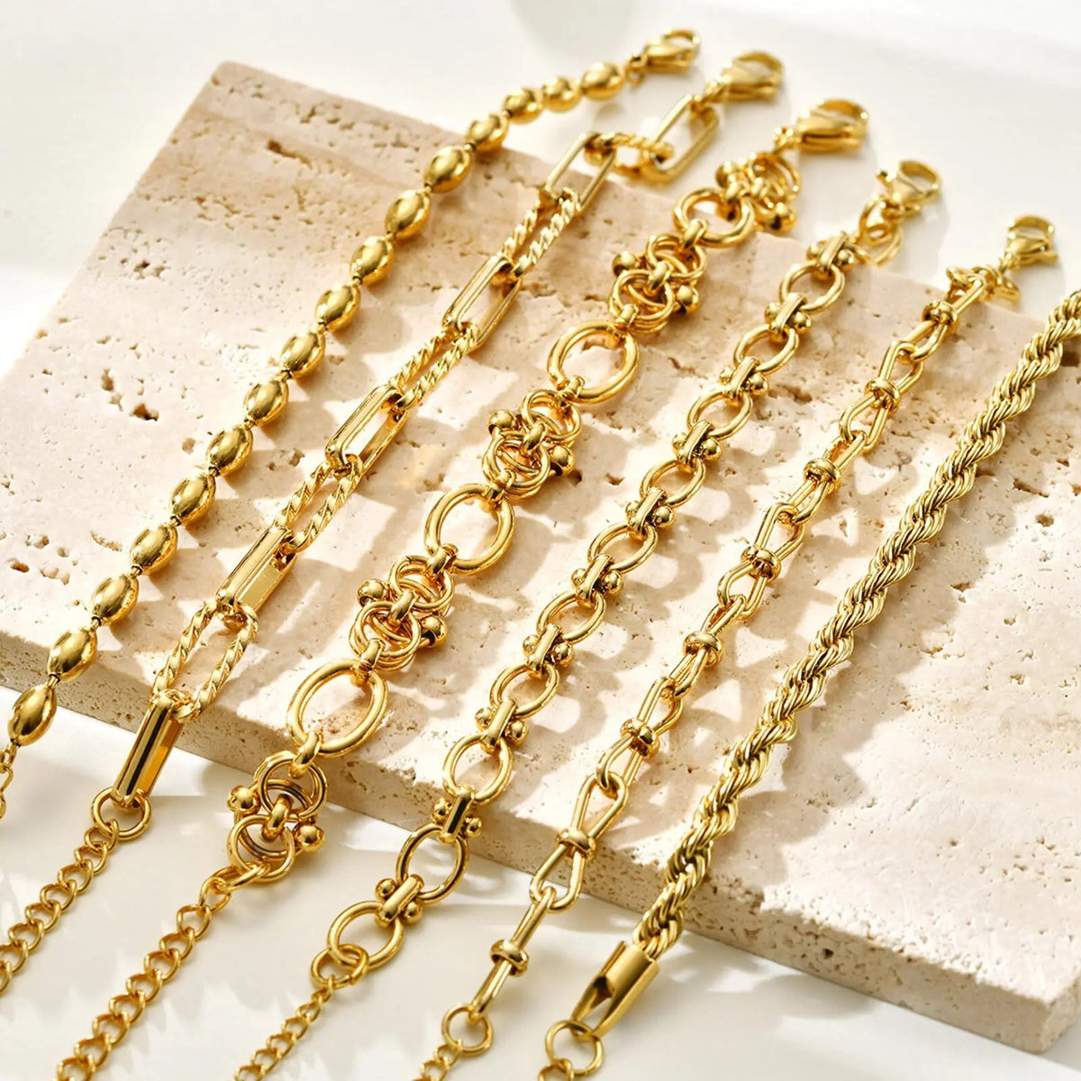 ChooseMe Gold Plated Layering Link Chain Bracelet