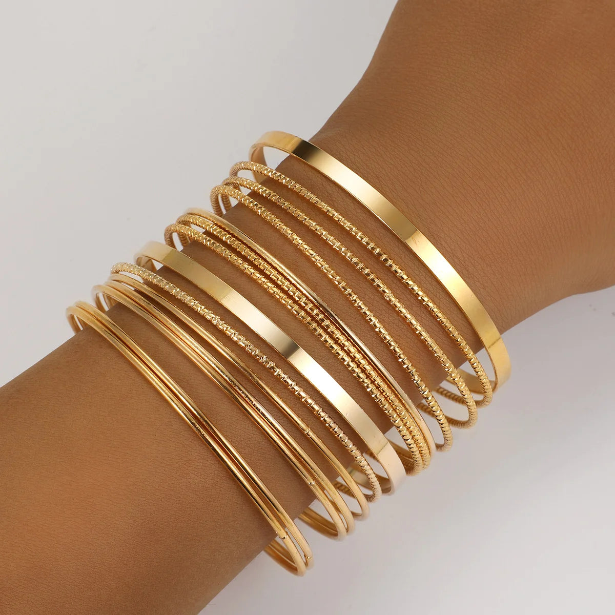 14 Pcs Boho Thick Cuban Chain Bracelet Set