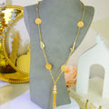 Oman Bridal Wedding Necklace 21k Gold Plated Turkish Fashion Coins Long Chains Nigeria Islamic Women Vintage Party Jewelry