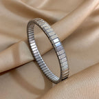 Greatera 6.5mm Width Thin Stainless Steel Elastic Bracelets Bangles for Women Gold Silver Color Stacked Bracelet Party Jewelry