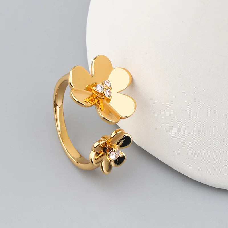 Fashion jewelry Luxury Geometry Cubic Ziron Ring Engagement Bridal Finger Bracelets Jewelry copper Classic Lady Gift
