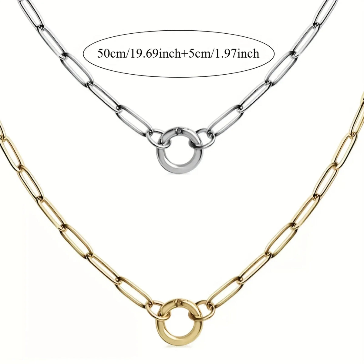Simple Circle Thick Chain Necklace Women | Stainless Steel Gold Necklace | Anti-Fade Design | Daily Party Minimalist Accessories