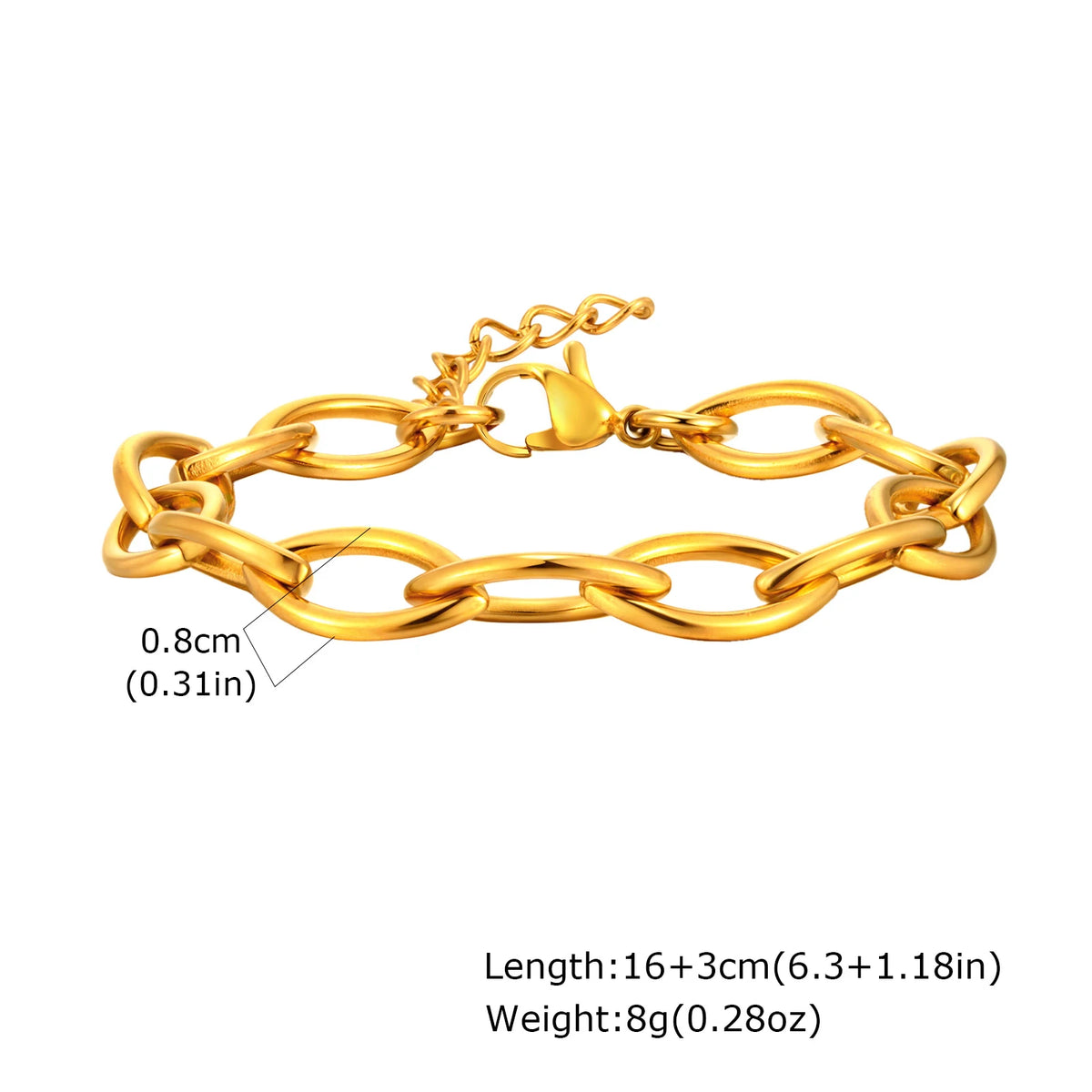 ChooseMe Gold Plated Layering Link Chain Bracelet