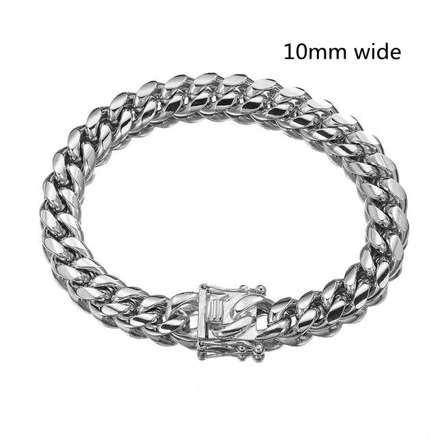 Stainless Steel Curb Cuban Link Chain Bracelet