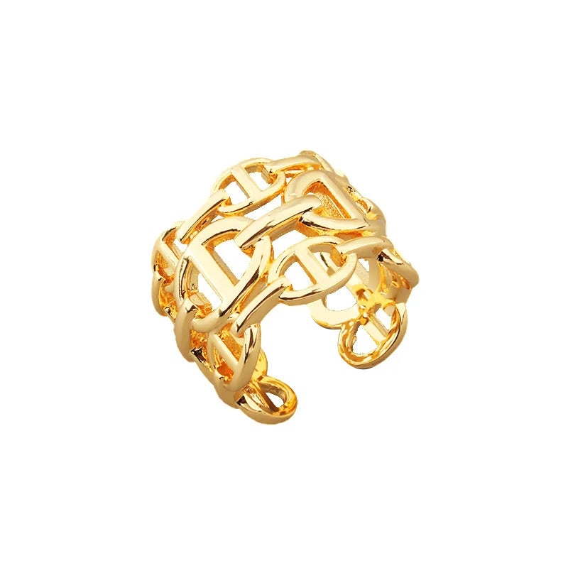 Luxurious Copper Ring Women Crystal Choker Statement Ring Lady Fashion Jewelry  wedding  jewelry for women