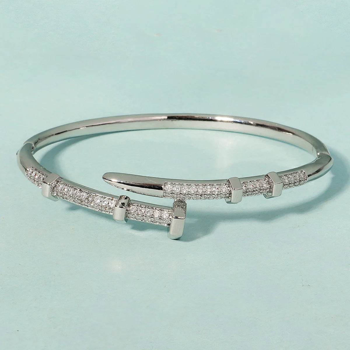 Efily Bridal Classic Stainless Steel Elegant Nail Bangle