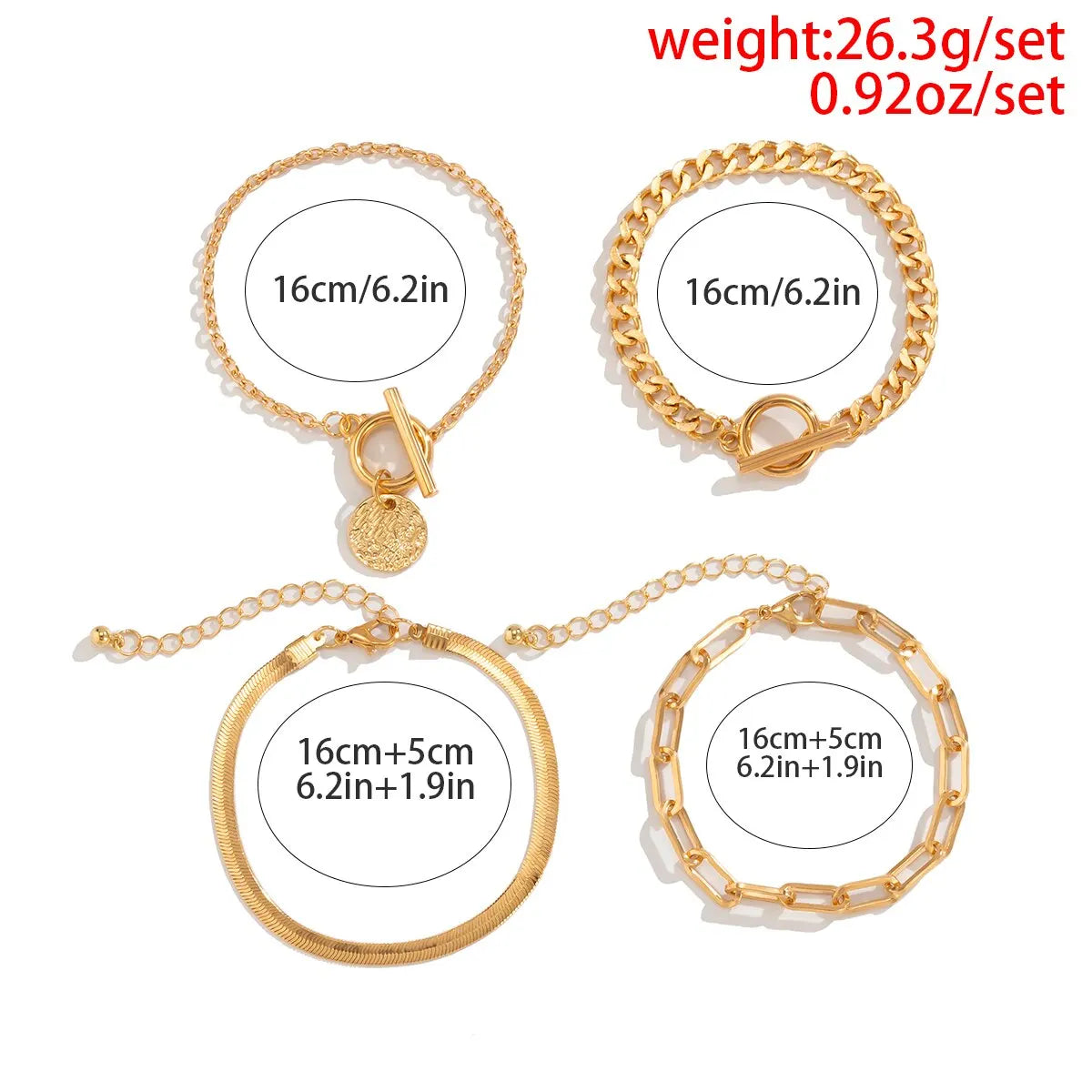ChooseMe Link & Snake Chain Coin Pendant OT Buckle Bracelet