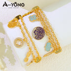 Fashion Arabic Dubai Gold-Color Charm Bracelet