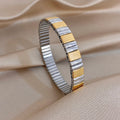 Greatera 6.5mm Width Thin Stainless Steel Elastic Bracelets Bangles for Women Gold Silver Color Stacked Bracelet Party Jewelry