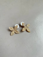 Parure collier ras du cou et boucles d'oreilles fleur exquise pour femmes, strass, mariée, mariage, ensemble de bijoux, à la mode, pour fête, cadeaux quotidiens