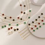 Hot Selling Stainless Steel Shell Plant Five Leaf Flower Set For Women's Jewelry Accessories Simple And Non Fading Clover