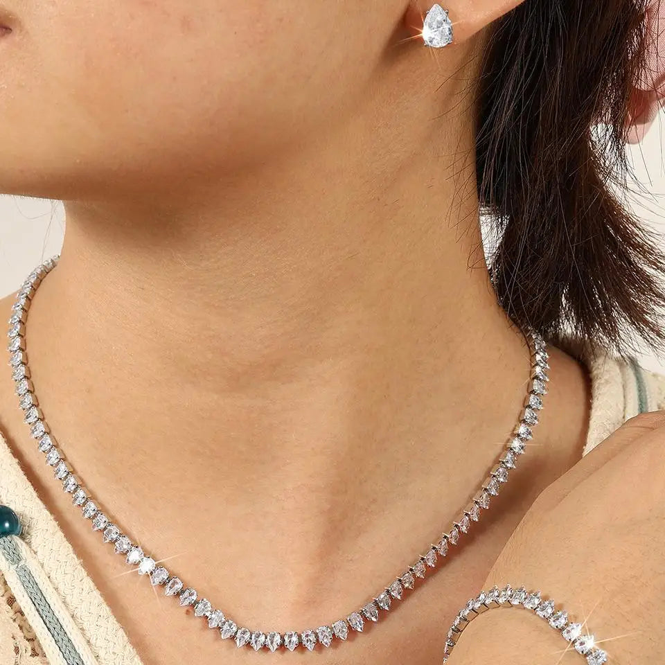 ChooseMe Luxury Water Drop Zirconia Bridal Jewelry Set