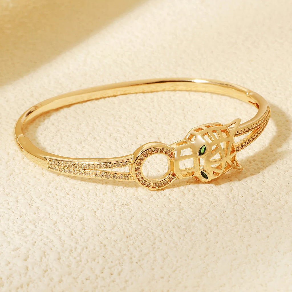 Trendy Stainless Steel Golden Snake Owl Zirconia Bracelet For Women Classic Animals Bangles Jewelry Accessories Summer As Gifts