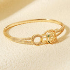 Trendy Stainless Steel Golden Snake Owl Zirconia Bracelet For Women Classic Animals Bangles Jewelry Accessories Summer As Gifts