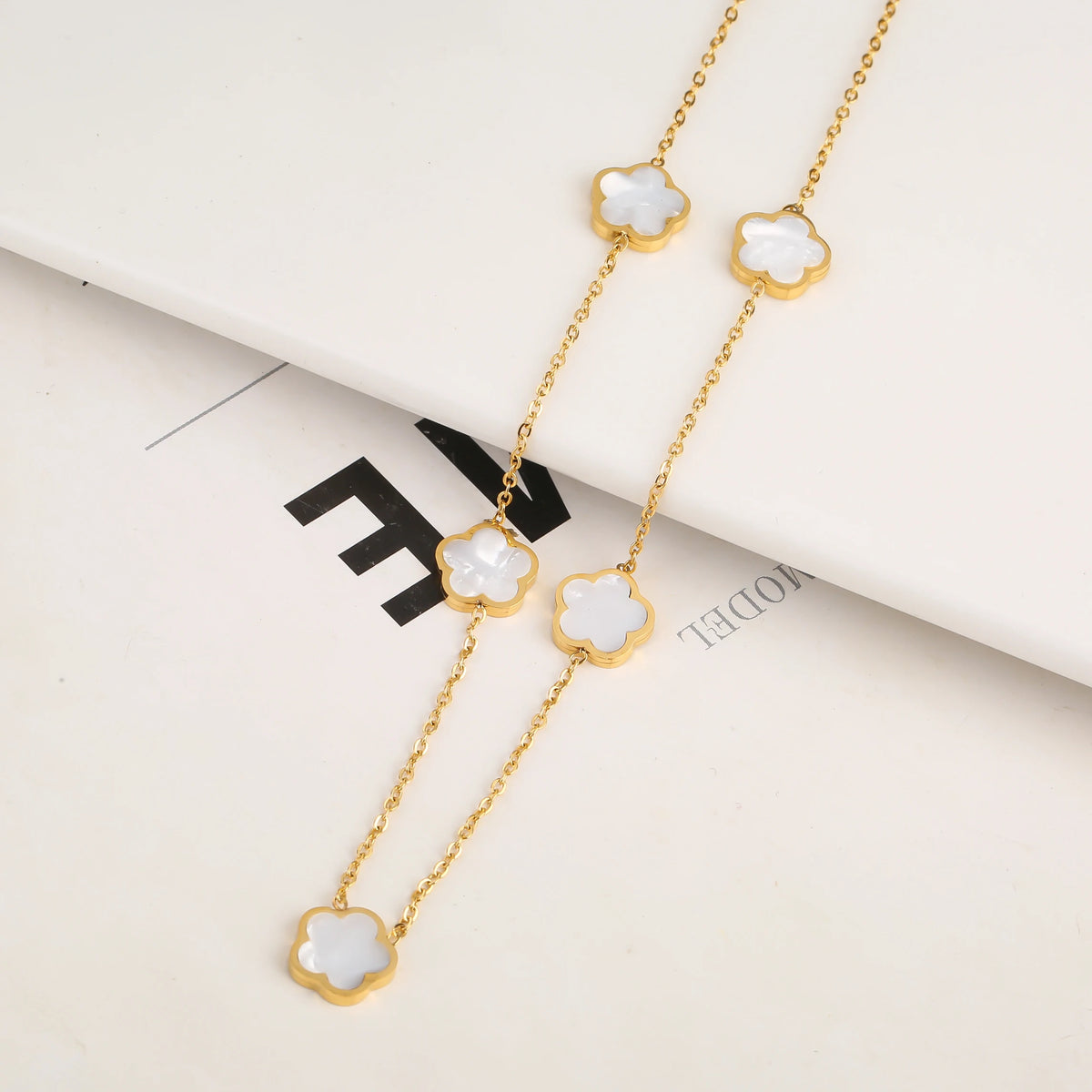 Stainless Steel Non Fading Minimalist Creative Plant Live Leaf Petal Flower Pendant Necklace Earrings Bracelet Jewelry Set