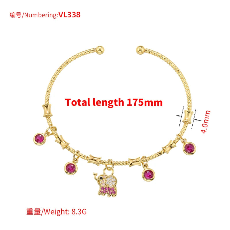 Bracelet à breloques rondes romantiques couleur or ChooseMe VL338