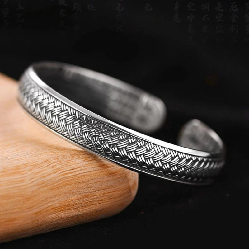 ENSHIR Silver-Color Waterproof Simple Cuff Bangle Bracelet