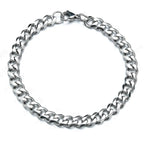 Hiphot Bracelet chaîne cubaine gourmette en acier inoxydable pour hommes, couleur or simple, bracelet chaîne pour hommes, bijoux de poignet unisexe, cadeau