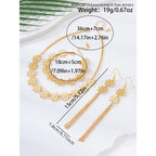 Snowflower Jewelry Set (Necklace, Earrings, Bracelet), Elegant Jewelry for Women, Fashion Accessory for Parties & Daily Wear