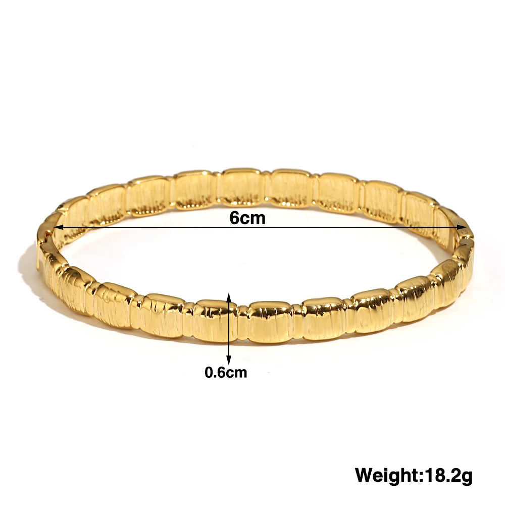 Trendy Gold-Plated 316L Stainless Steel Cubic Zirconia Bangle