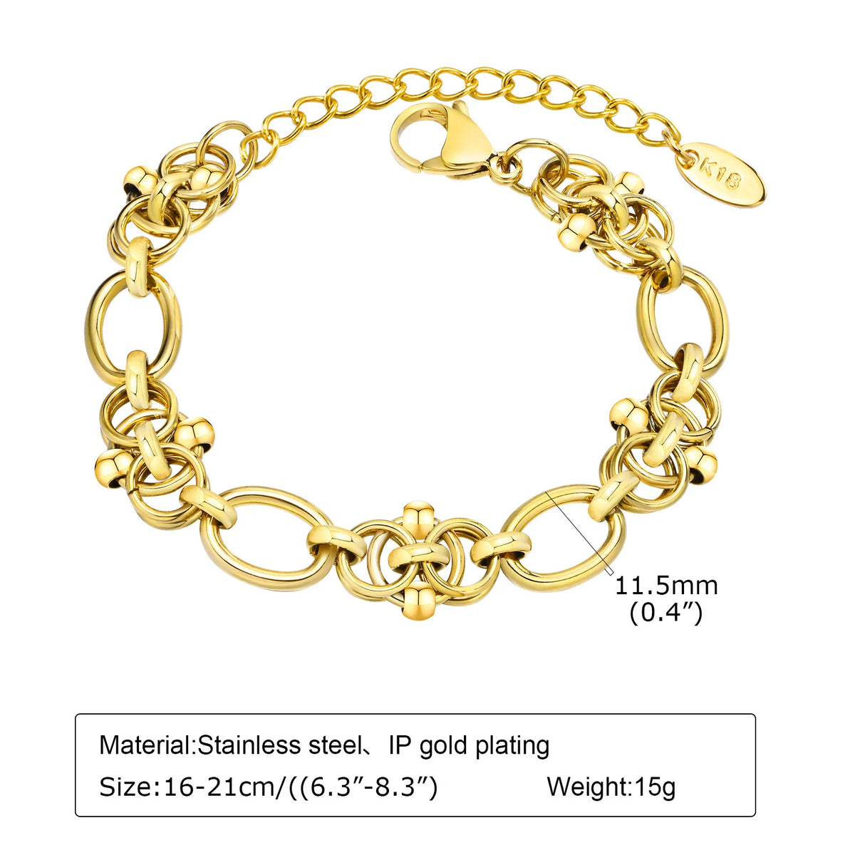 ChooseMe Gold Plated Layering Link Chain Bracelet