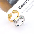 Luxurious Copper Zircon Bracelet Women Crystal Choker Statement Ring Lady Jewelry Jewelry Gift