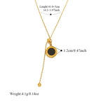 EILIECK Collier Pendentif Rond en Acier Inoxydable 316L Chiffres Romains pour Femme, Chaîne Tendance, Bijoux de Vacances d'Été