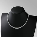 Moissanite Diamond Tennis Necklace with Certificate 3-5mm Size Gradient Diamond Riviera Necklace S925 Silver Choker for Women
