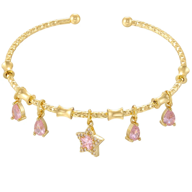 ChooseMe Gold-Color Romantic Round Charm Bracelet VL338