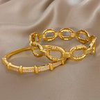 Bracelet jonc avec boucle fonctionnelle évidée dorée ChooseMe