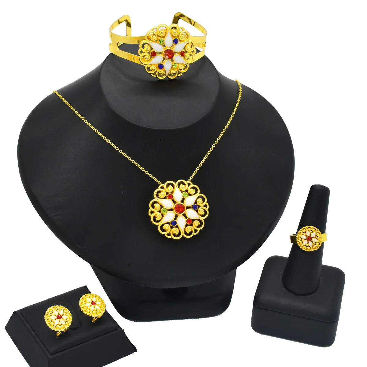 ANIID Nigeria Butterfly Cystal Jewelry Sets For Lady Wedding Ethiopian 24K Gold Color Necklace And Earing Jewellery Dubai Gift