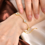 Clover VVS1 Lab-Diamond Four-Leaf Chain Bracelet with GRA Certificate