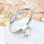 Luxurious Copper Zircon Bracelet Women Crystal Choker Statement Ring Lady Jewelry Jewelry Gift