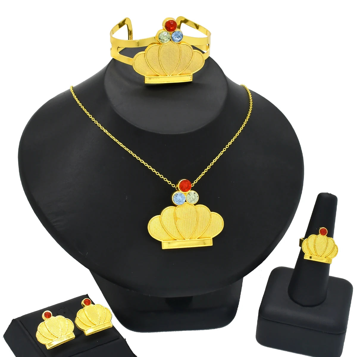 ANIID Nigeria Butterfly Cystal Jewelry Sets For Lady Wedding Ethiopian 24K Gold Color Necklace And Earing Jewellery Dubai Gift