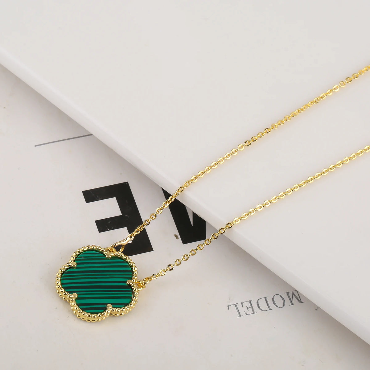 Hot Selling Plum Blossom Plant Five Leaf petal Pendant Necklace Earrings For Women's Clover Temperament Jewelry Set